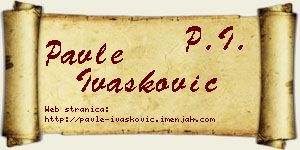 Pavle Ivašković vizit kartica
